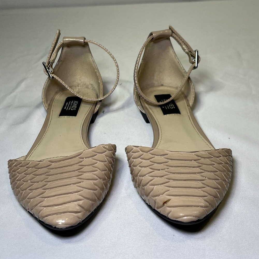 Jones New York Signature Ankle Straps Flat Sandals Shoes Rose Gold Size 6